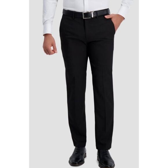 NWT Haggar H26 Men’s Stretch Straight Fit Dress Pants Black size 32x32 - Picture 1 of 9